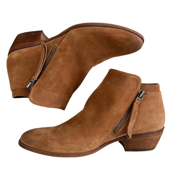 Sam Edelman Packer Brown Suede Double Zip Ankle Booties Size 9.5M - Picture 6 of 16